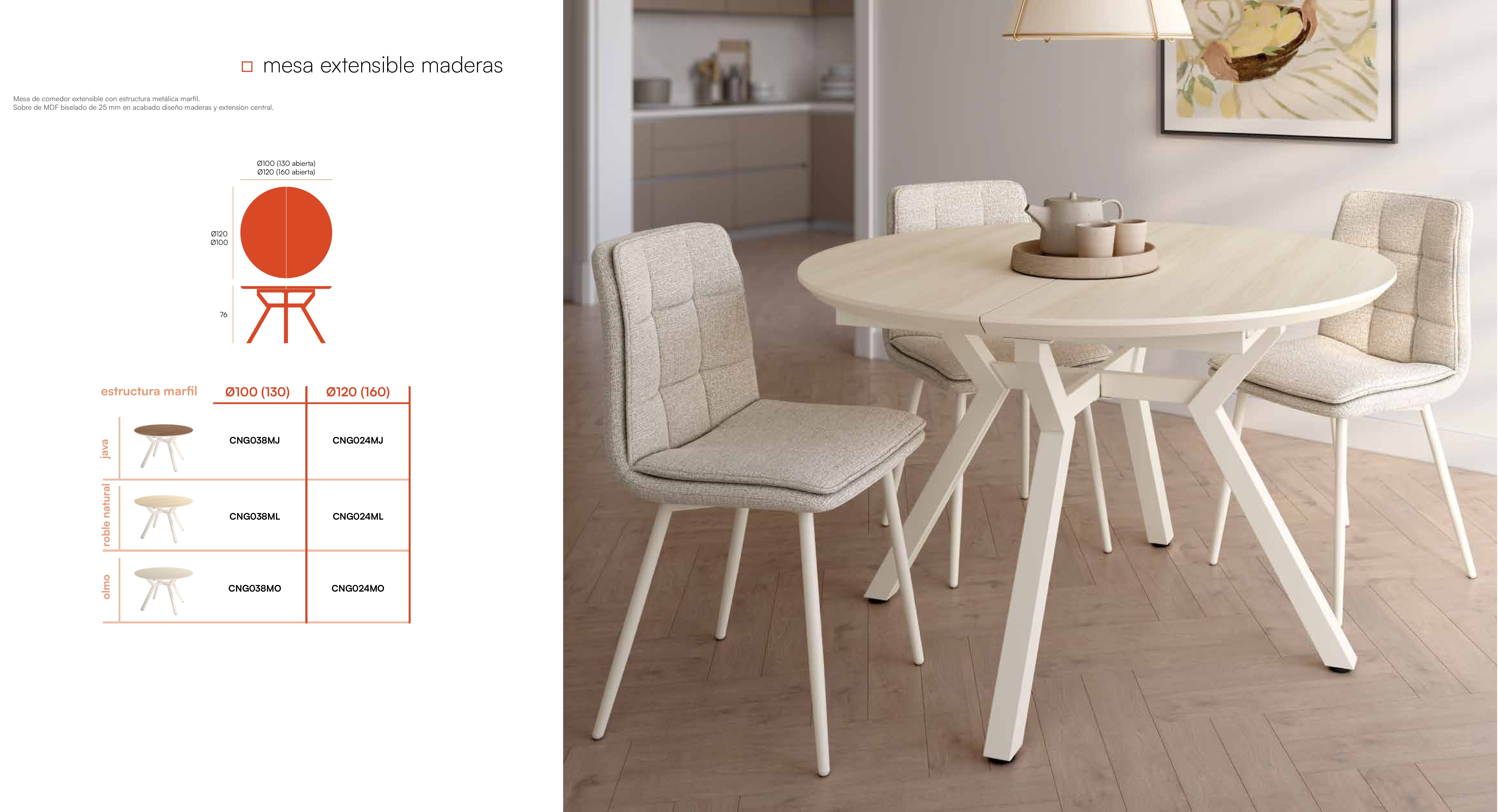 1011- 40 Mesa extensible Maderas 